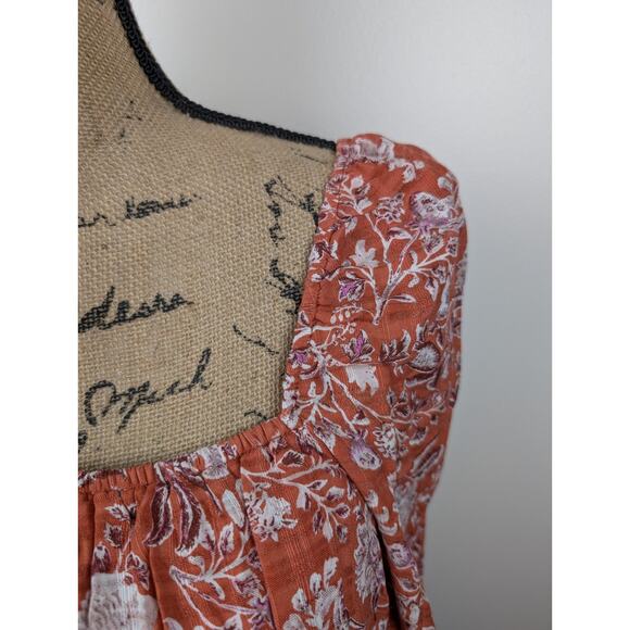 Wonderly Women's Floral Bohemian‎ Flare Sleeve Midi Cottage Dress Sz M - Picture 2 of 5